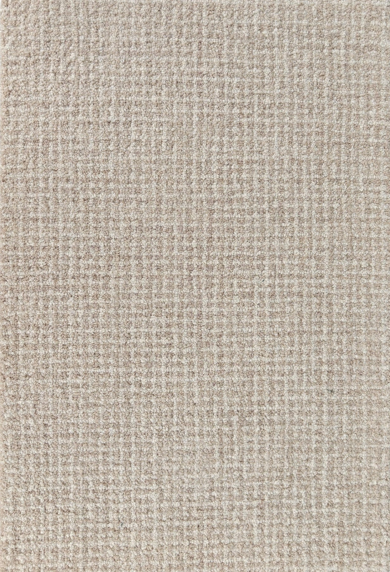 Hand-tufted wool rug, oatmeal ivory textured high loop pile surface.