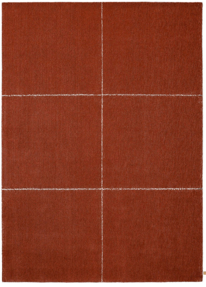 Terracotta Grid Rug | Hand-Tufted Geometric Area Rug