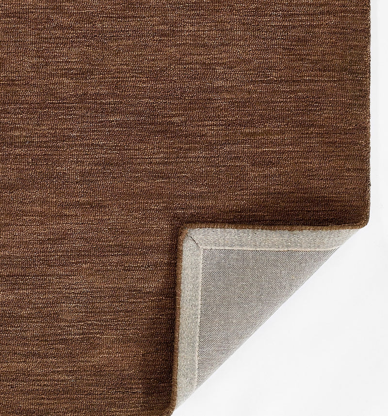 Tapis en laine marron Okilo | Tapis moderne tufté à la main uni