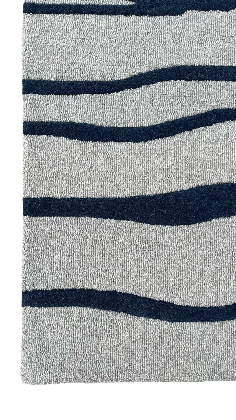 Ripple Wave Hand Tufted Wool Rug grey