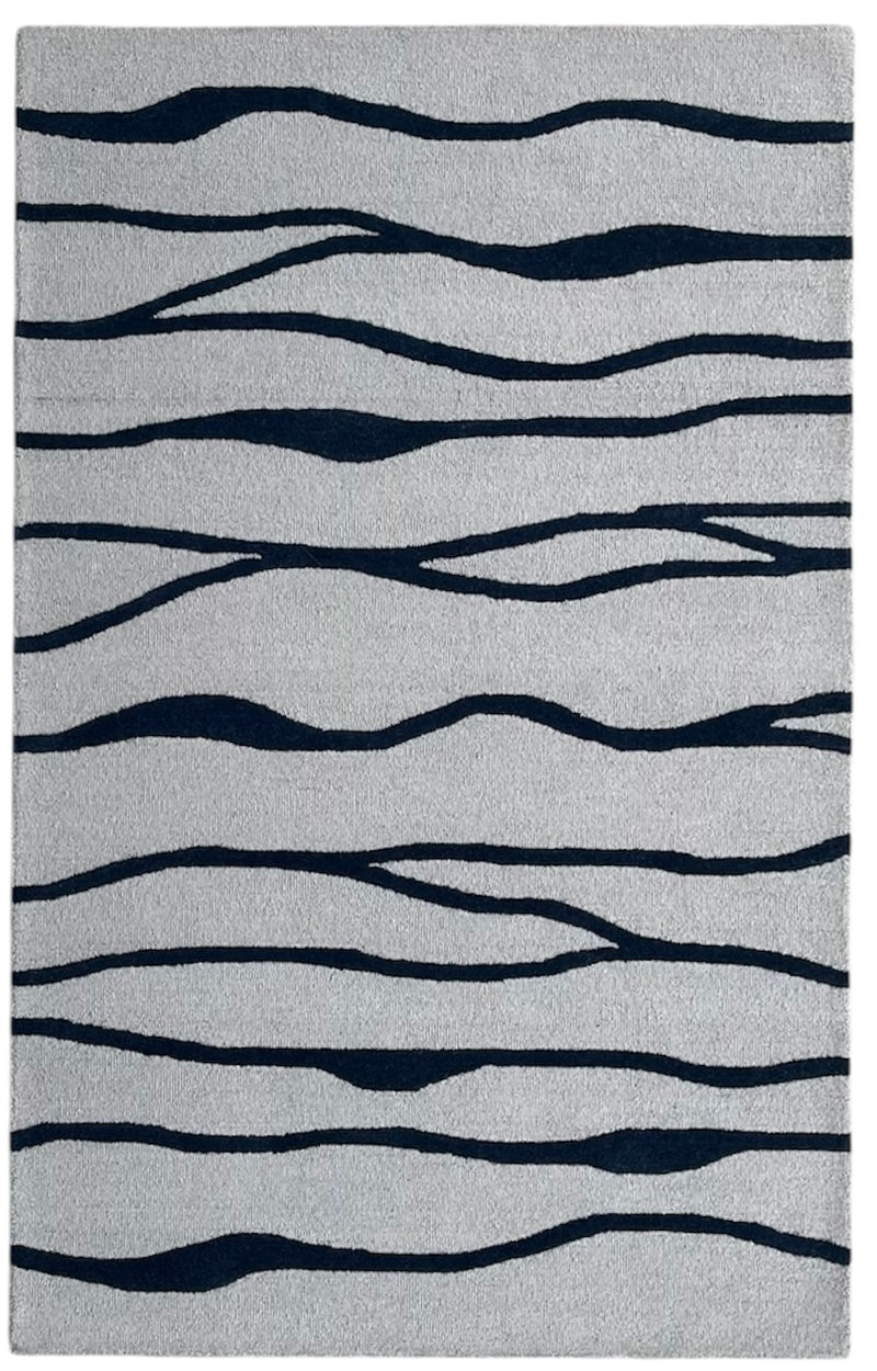 Ripple Wave Hand Tufted Wool Rug grey
