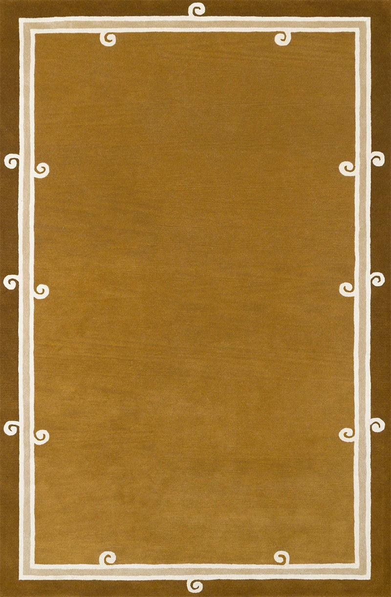 Siracusa Tabac & Ivory Hand-Tufted Wool Rug | Elegant Border Area Rug
