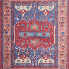 Tapis Anatolie Oushak en laine noué à la main bleu