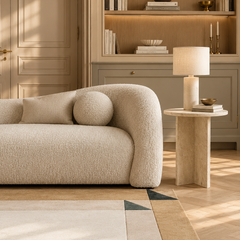 Palatine Ivory Beige Geo Rug | Hand-Tufted Wool Geometric Area Rug | Modern Statement Carpet