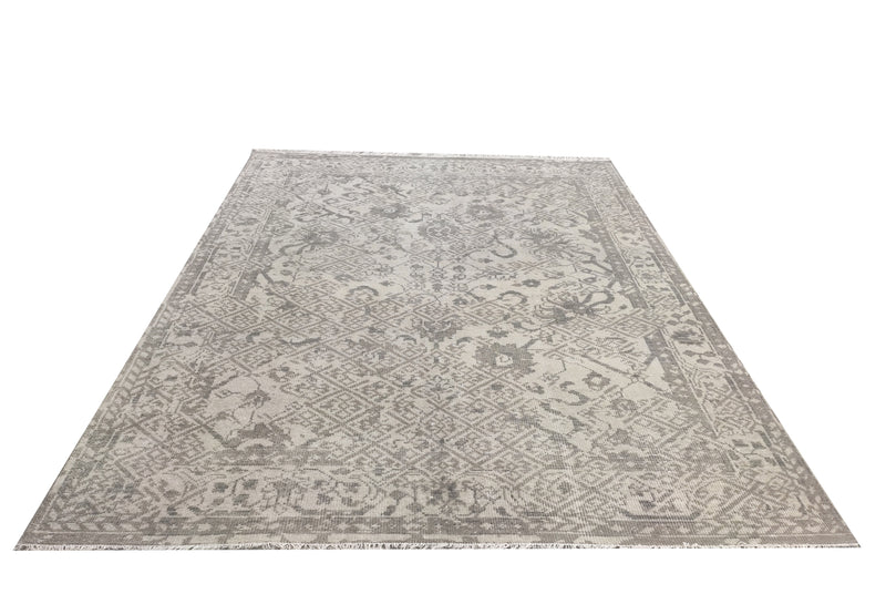 The Alora Vintage All-Over Motif Hand-Knotted Rug – Muted Greige