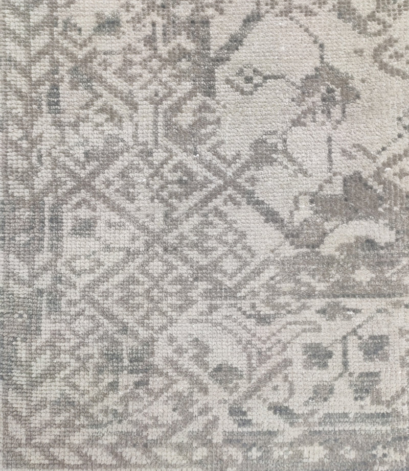 The Alora Vintage All-Over Motif Hand-Knotted Rug – Muted Greige
