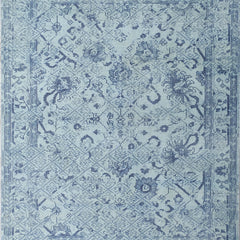 Tapis Anatolie Oushak en laine noué à la main bleu
