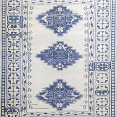 Tapis Anatolie Oushak en laine noué à la main bleu