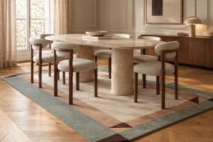 Green Geo Rug | Hand-Tufted Wool Geometric Area Rug | Modern Statement Carpet