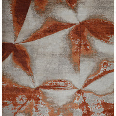 Coral Lux Hand-Knotted Rug – Beige & Rust Abstract Wool Area Rug