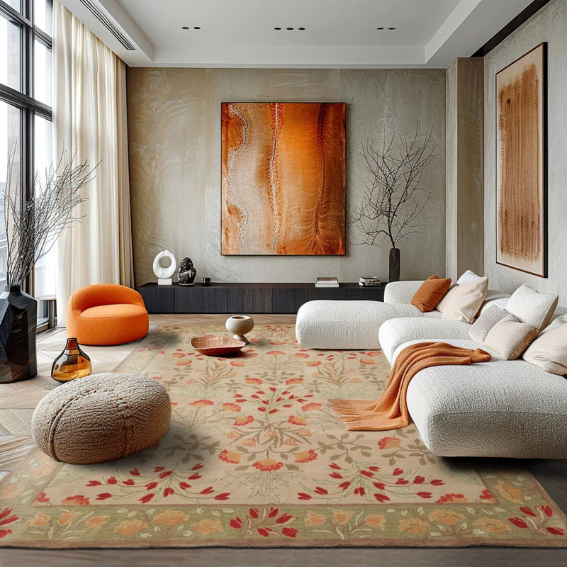 Adeline Traditional Rug | Hand Tufted Wool Floral Area Rug | Vintage Botanical Carpet