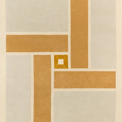 Ambient Beige Geometrical Hand Tufted Wool Rug