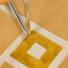Ambient Beige Geometrical Hand Tufted Wool Rug