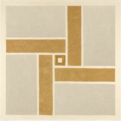 Ambient Beige Geometrical Hand Tufted Wool Rug