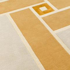 Ambient Beige Geometrical Hand Tufted Wool Rug