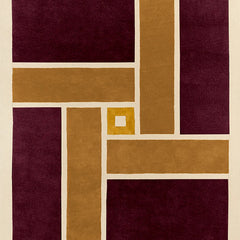 Ambient Burgundy Geometrical Hand Tufted Wool Rug