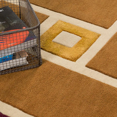 Ambient Burgundy Geometrical Hand Tufted Wool Rug