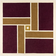 Ambient Burgundy Geometrical Hand Tufted Wool Rug
