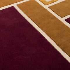 Ambient Burgundy Geometrical Hand Tufted Wool Rug
