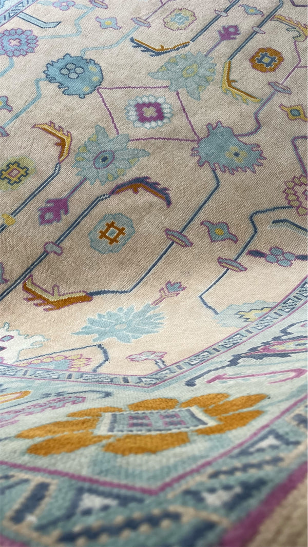 Anatolia Oushak Hand Knotted Wool Rug Beige