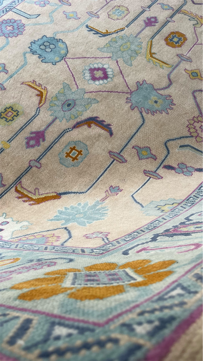 Anatolia Oushak Hand Knotted Wool Rug Beige