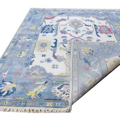 Anatolia Oushak Hand Knotted Wool Rug Blue