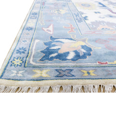Anatolia Oushak Hand Knotted Wool Rug Blue