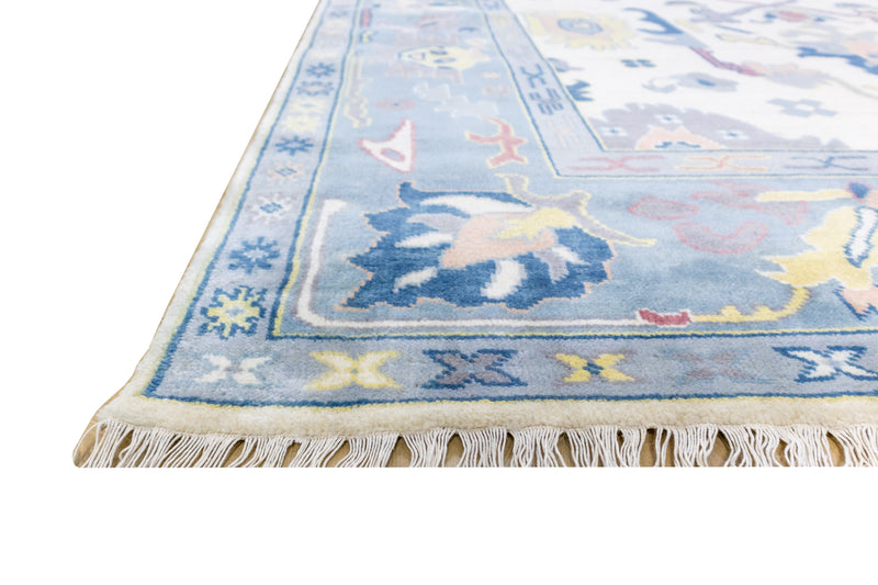 Anatolia Oushak Hand Knotted Wool Rug Blue