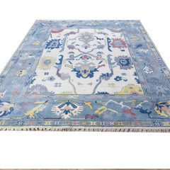 Anatolia Oushak Hand Knotted Wool Rug Blue