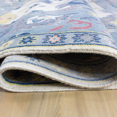 Anatolia Oushak Hand Knotted Wool Rug Blue