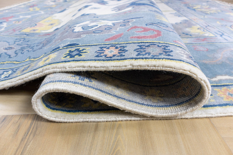 Anatolia Oushak Hand Knotted Wool Rug Blue