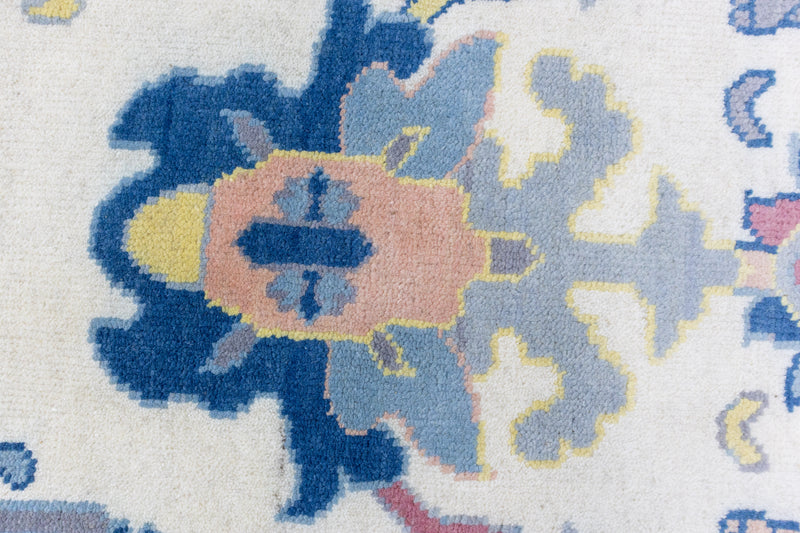 Anatolia Oushak Hand Knotted Wool Rug Blue