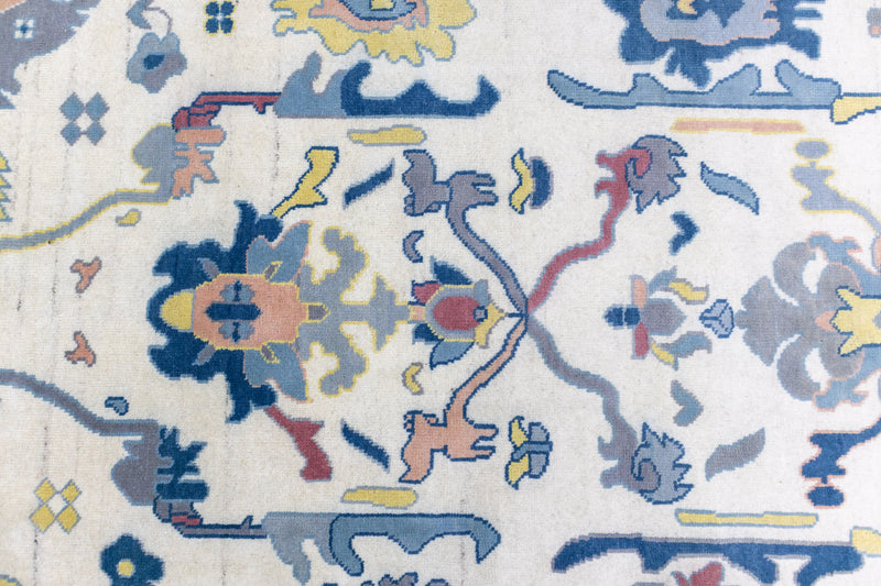 Anatolia Oushak Hand Knotted Wool Rug Blue