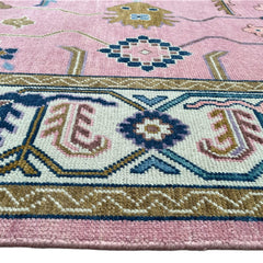 Anatolia Oushak Hand Knotted Wool Rug Pink