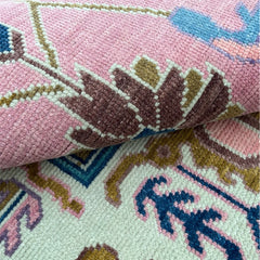 Anatolia Oushak Hand Knotted Wool Rug Pink