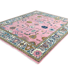 Anatolia Oushak Hand Knotted Wool Rug Pink