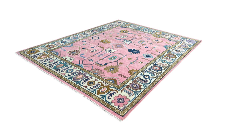 Anatolia Oushak Hand Knotted Wool Rug Pink