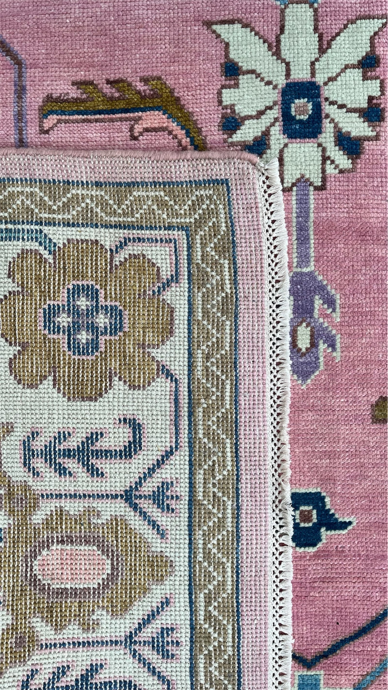Anatolia Oushak Hand Knotted Wool Rug Pink