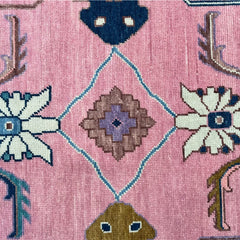 Anatolia Oushak Hand Knotted Wool Rug Pink