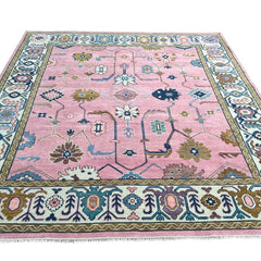 Anatolia Oushak Hand Knotted Wool Rug Pink