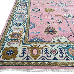 Anatolia Oushak Hand Knotted Wool Rug Pink
