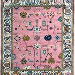 Anatolia Oushak Hand Knotted Wool Rug Pink