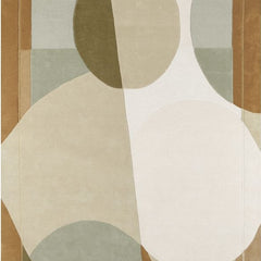 Art Deco Neutral Hand Tufted Area Rug | Earth Tones & Sage