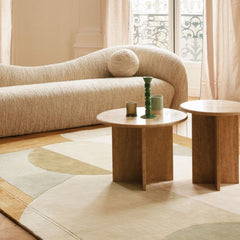 Art Deco Neutral Hand Tufted Area Rug | Earth Tones & Sage