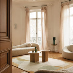 Art Deco Neutral Hand Tufted Area Rug | Earth Tones & Sage