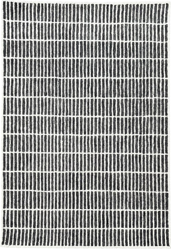 Capitola Hand Tufted Wool Rug | Charcoal Grey & Ivory Textured Area Rug | Modern Minimalist Carpet