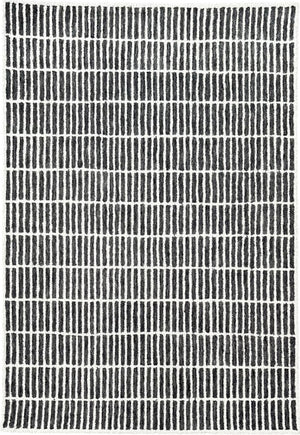 | Charcoal Grey & Ivory Textured Area Rug | Modern Minimalist Carpet