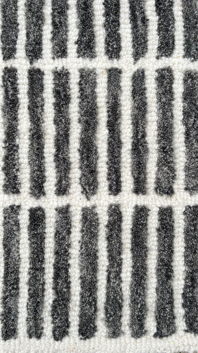 Capitola Hand Tufted Wool Rug | Charcoal Grey & Ivory Textured Area Rug | Modern Minimalist Carpet