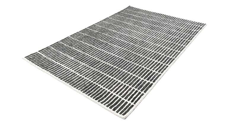 Capitola Hand Tufted Wool Rug | Charcoal Grey & Ivory Textured Area Rug | Modern Minimalist Carpet