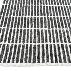 Capitola Hand Tufted Wool Rug | Charcoal Grey & Ivory Textured Area Rug | Modern Minimalist Carpet